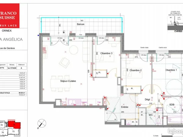 Appartement 4 pièces 81 m² 