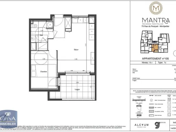 Appartement 2 pièces 45 m² 