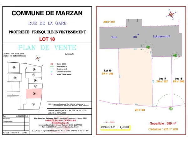 Terrain 589 m² Marzan 