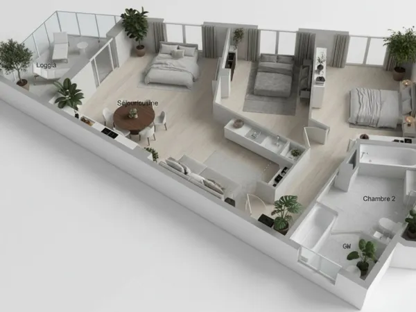 3 pièces avec balcon et parking ! 