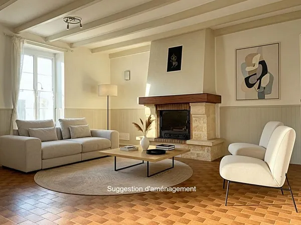 Maison en pierre 126 m2 - 4 chambres- terrain constructible détachable- grand garage 