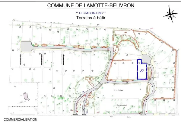 TERRAIN CONSTRUCTIBLE DANS LOTISSEMENT À LAMOTTE BEUVRON 