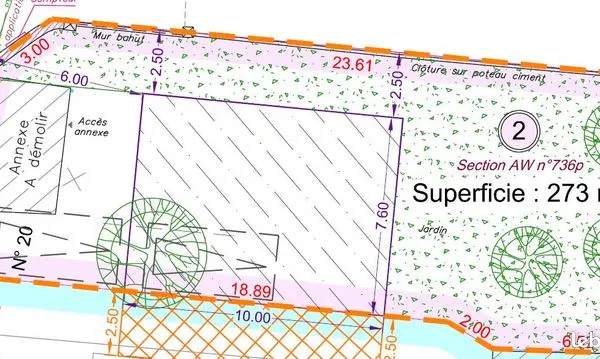 Terrain 273 m² 