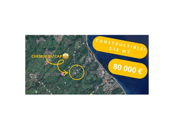 Terrain constructible 536 m² 