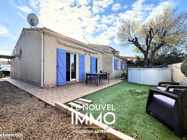 Maison de plain pied t4 - jardin - terrasse - piscine hors sol - garage 