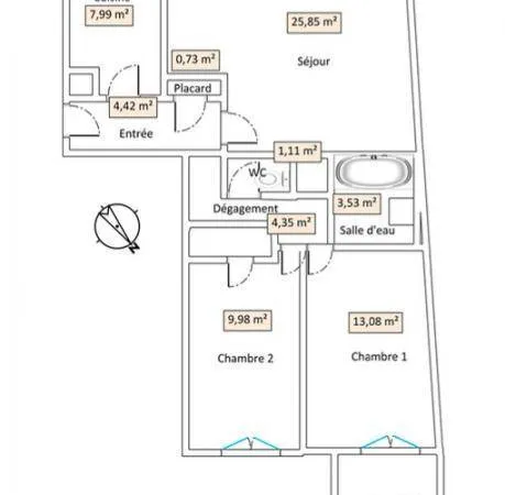 Vends T3 - 71m² - Bois-Colombes 92270 