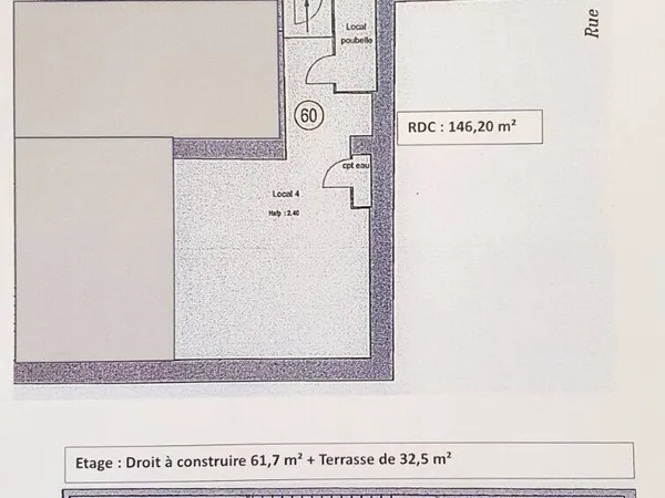 Local commercial 146 m² 