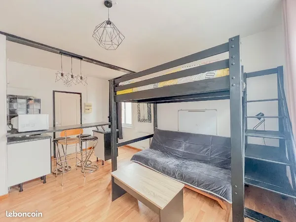 Studio meublé Loos 29m2, parking 