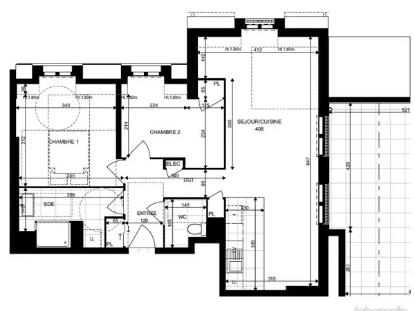 Appartement 3 pièces 62 m² 