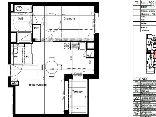 Appartement 2 pièces 47 m² 