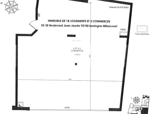 Boutique 2 pièces 110 m² 