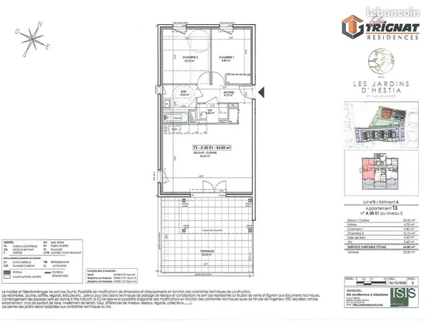 Appartement 3 pièces 65 m² 