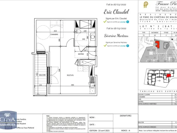 Appartement 2 pièces 41 m² 