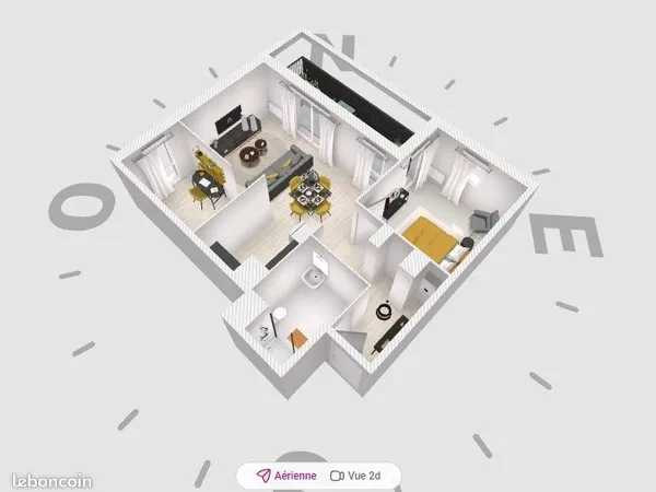 Appartement 2 pièces 55 m² 