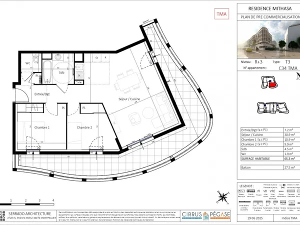 Appartement 3 pièces 65 m² 