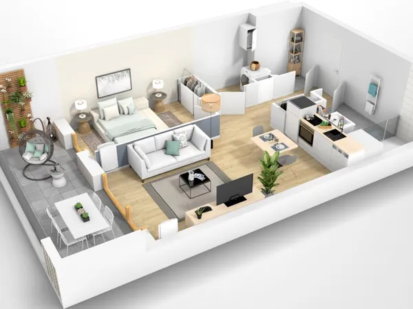Appartement T2 NANTES Mairie de Chantenay - 48.3 m2 746 Euros 