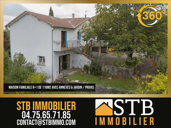 Maison familiale avec annexes et jardin à Privas 