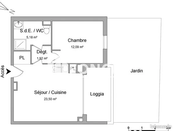 Appartement 2 pièces 42 m² 