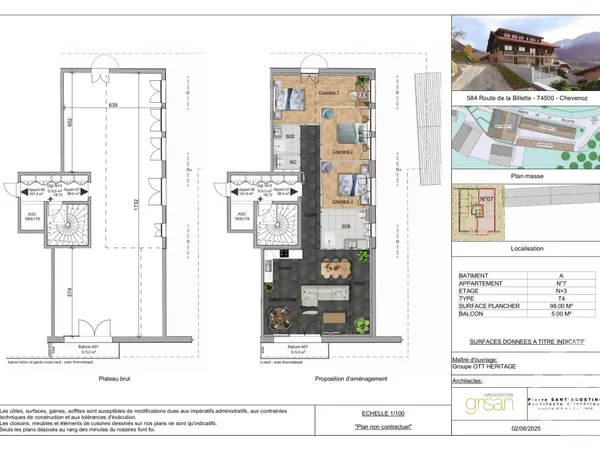 Appartement 2 pièces 98 m² 