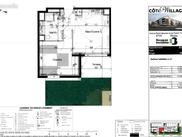 Appartement 2 pièces 42 m² 