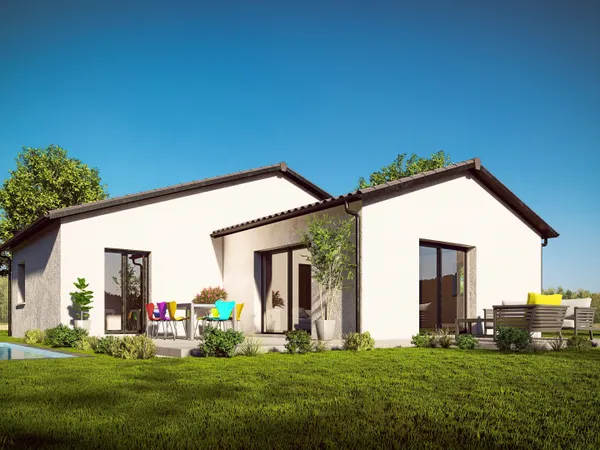 Maison plain pied de 95 m² + garage de 20 m² à Cessieu (38110) sur terrain de 577 m² au prix de 
