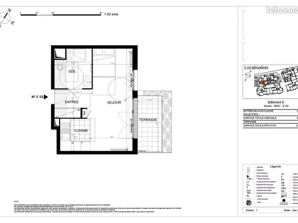 Appartement 1 pièce 31 m² 