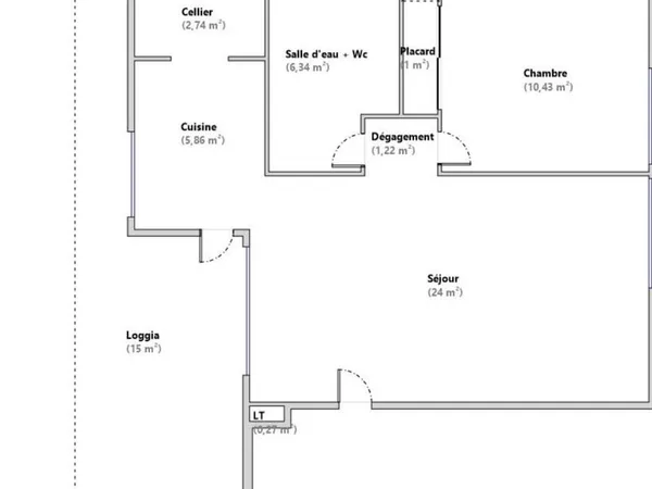 Appartement 2 pièces 52 m² 