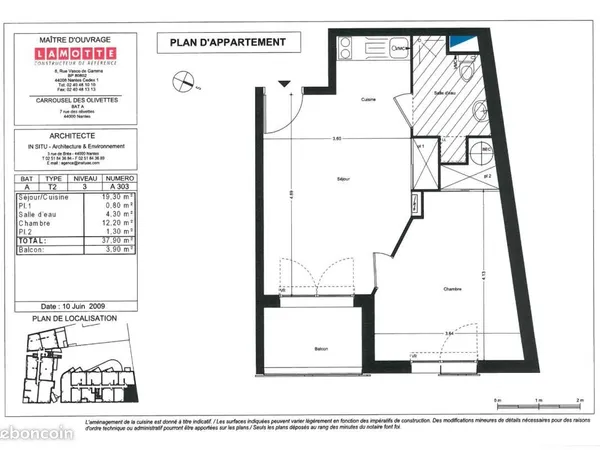 Appartement 2 pièces 37 m² 