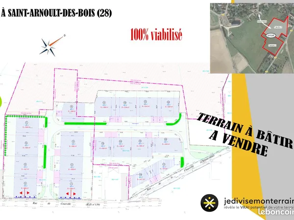 Terrain 685 m² Saint-Arnoult-des-Bois 