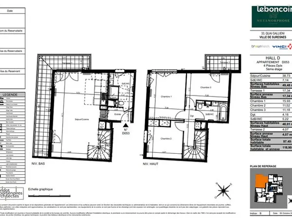 Appartement 4 pièces 97 m² 