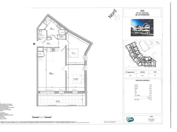 Appartement 3 pièces 71 m² 