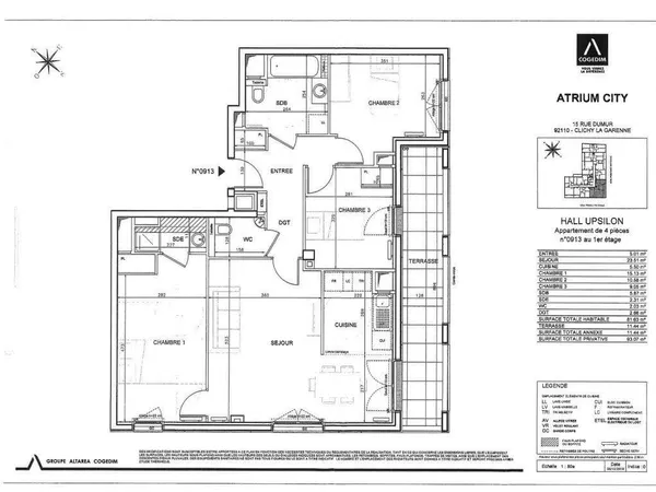 Appartement 4 pièces 81 m² 