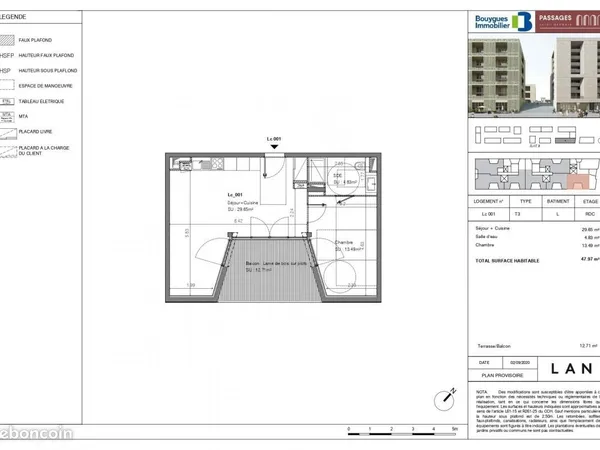 Appartement 2 pièces 47 m² 