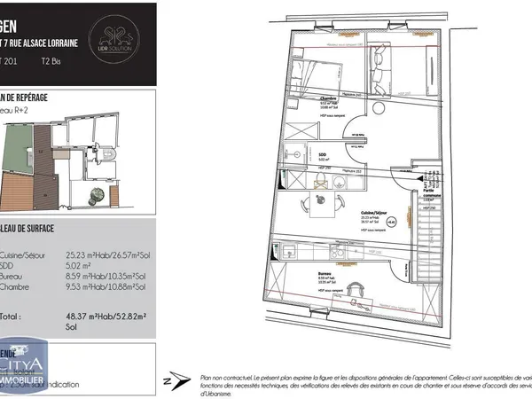 Appartement 2 pièces 48 m² 