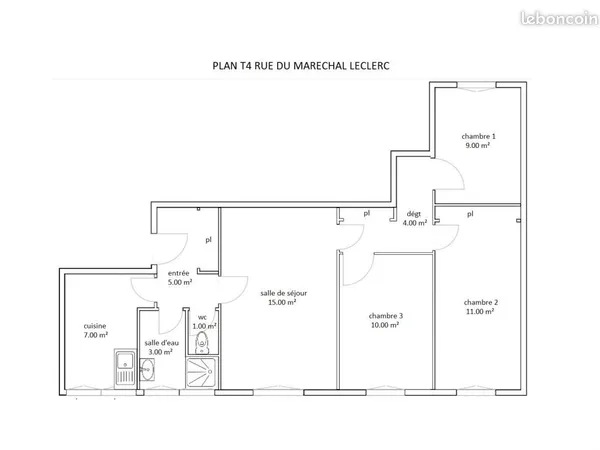 Appartement 4 pièces 58 m² 