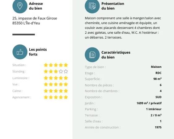 Vente maison 98m2 