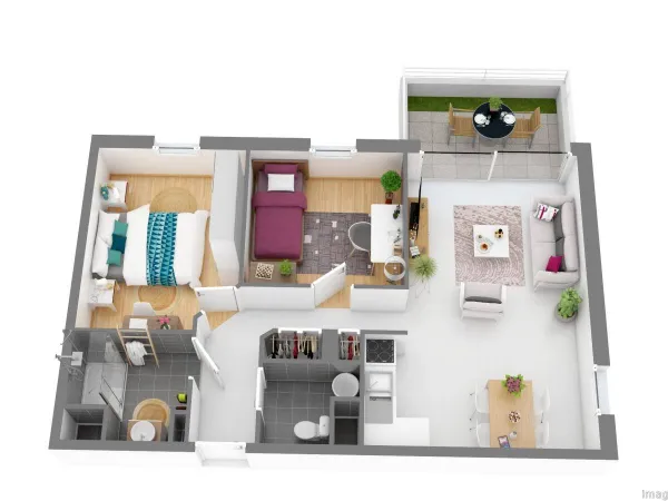 Appartement 3 pièces 56 m² 
