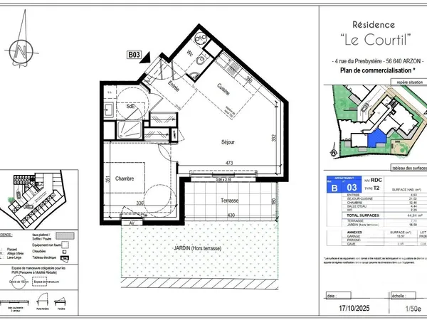 Appartement 2 pièces 45 m² 