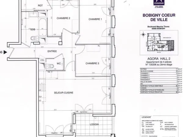 Appartement 4 pièces 80 m² 