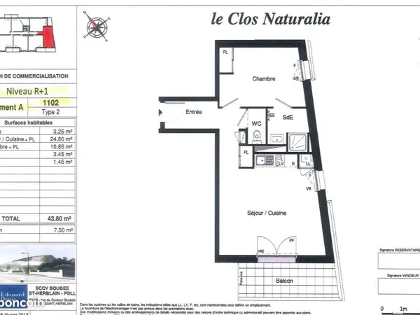 Appartement 3 pièces 43 m² 