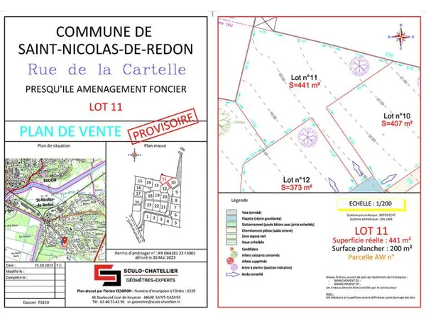 Terrain 441 m² Saint Nicolas De Redon 