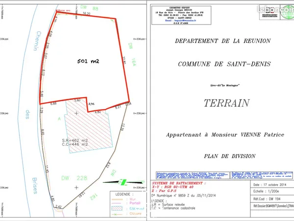 Terrain 501 m² La Montagne 