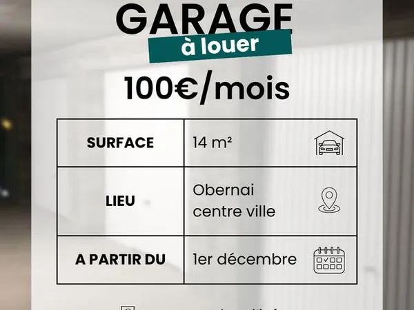 Garage fermé Obernai centre ville 