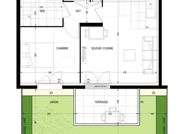 Appartement 2 pièces 44 m² 