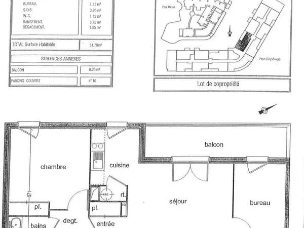Appartement T2bis dans résidence 