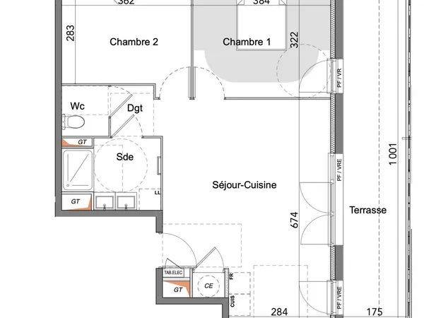 Appartement 3 pièces 61 m² 