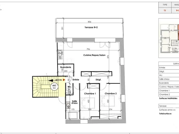 Appartement 3 pièces 72 m² 
