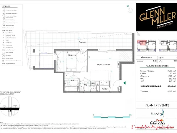 Appartement 2 pièces 46 m² 