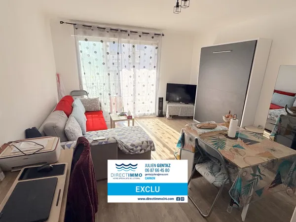 PALAVAS PROCHE PLAGE ET CENTRE GRAND STUDIO AVEC LOGGIA ET P 