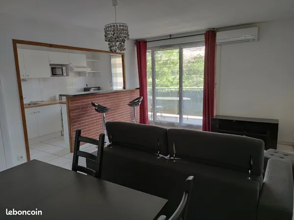 T2 meublé 50m²- Balcon & parking - Climatisation - Métro la Vache (31200 Toulouse) 